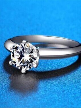 1 Carat Moissanite 925 Sterling Silver Ring